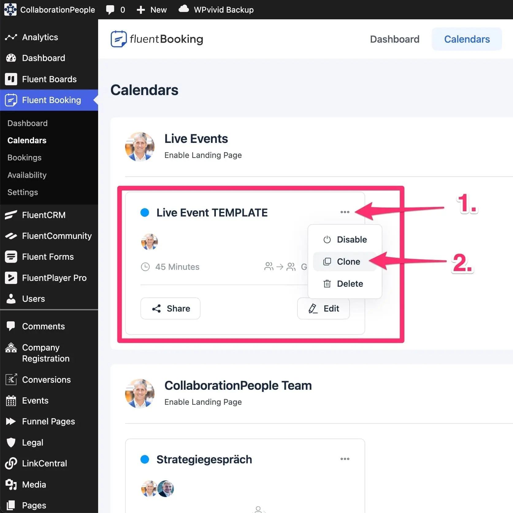 Clp event tutorial